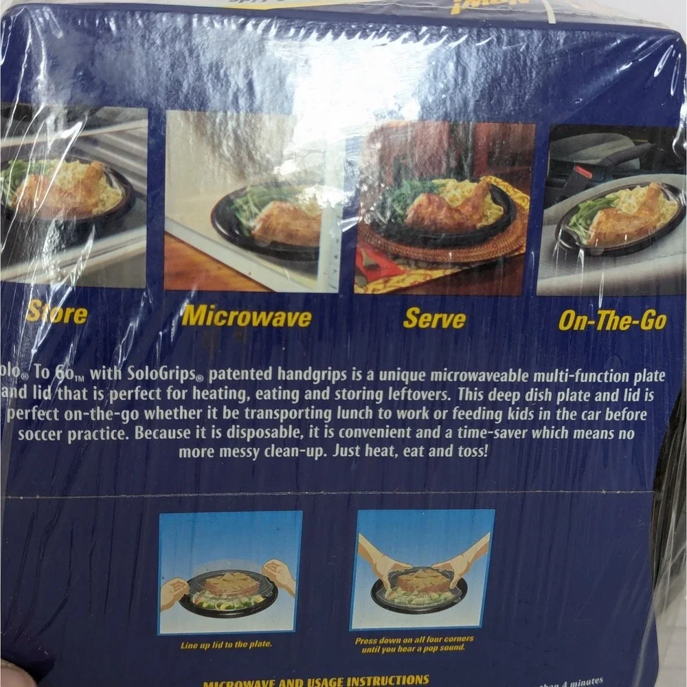 New SOLO To Go w/Grips Deep Plate & Lid Microwaveable Leftovers Sealed 5 Pack